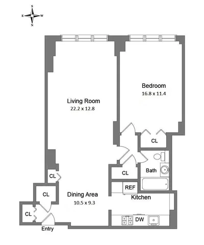 $970,000 | 159 West 53rd Street, Unit 31D | Theater District