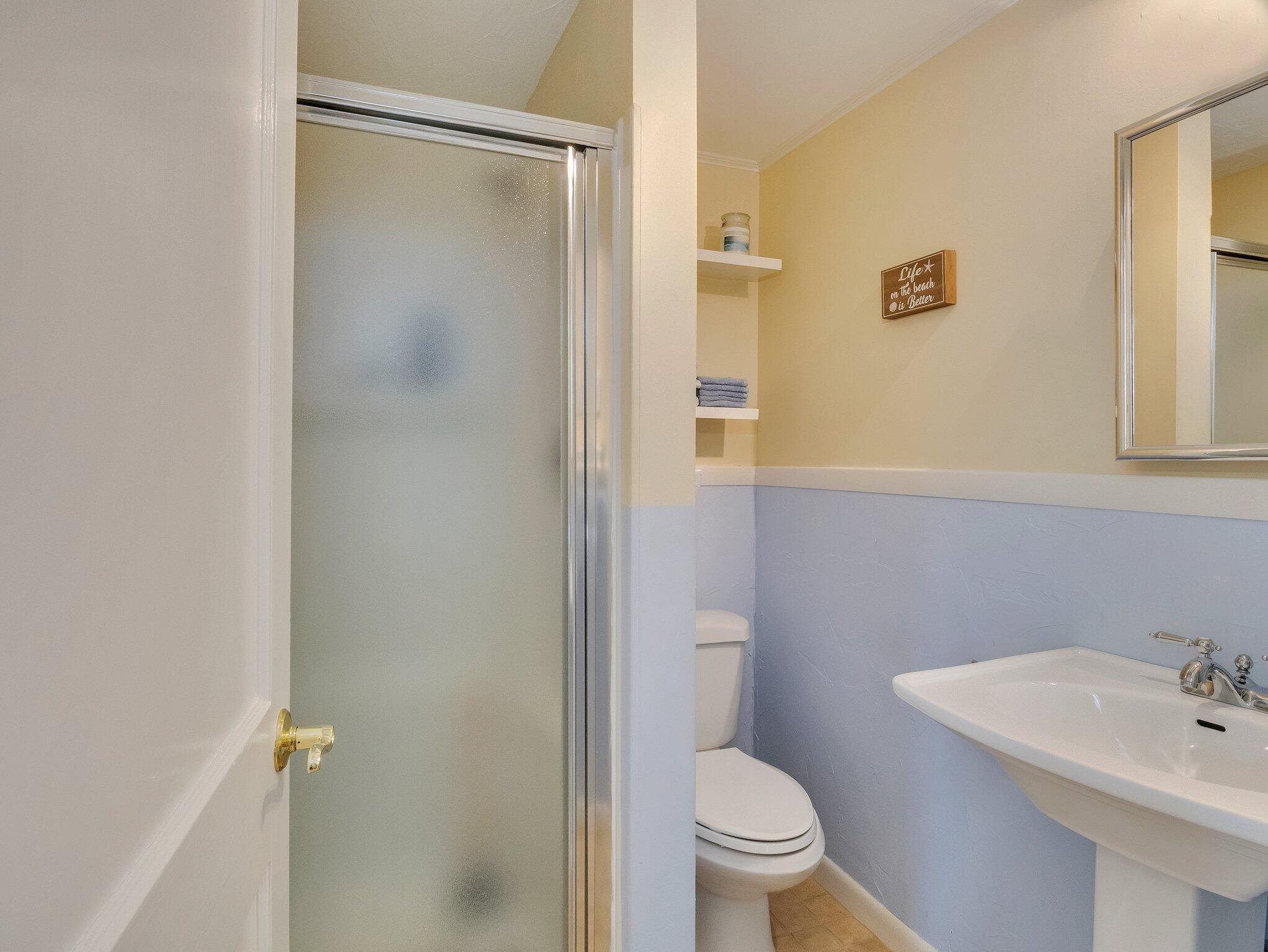 41 Harbor Road West Yarmouth, MA 02673 - Photo 19 of 56 a bathroom with a sink toilet and shower