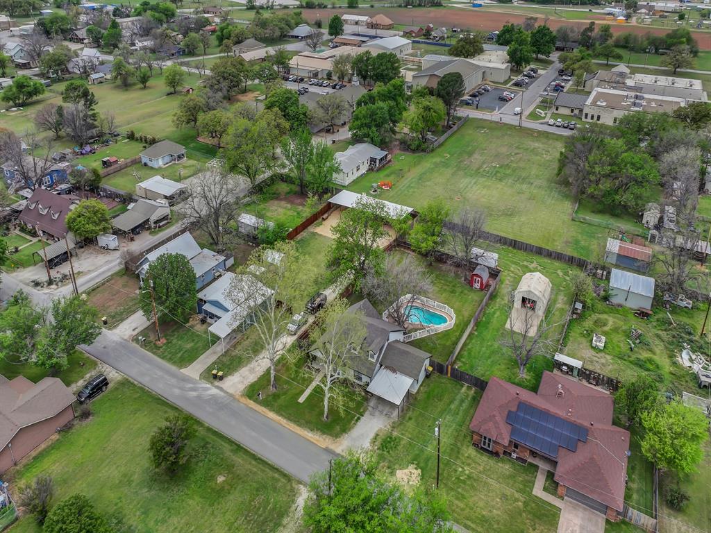 305 Gandy Street Lipan, TX 76462 - Photo 39 of 40 an aerial view of a house with outdoor space pool patio and lake view