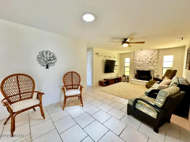 a living room with furniture