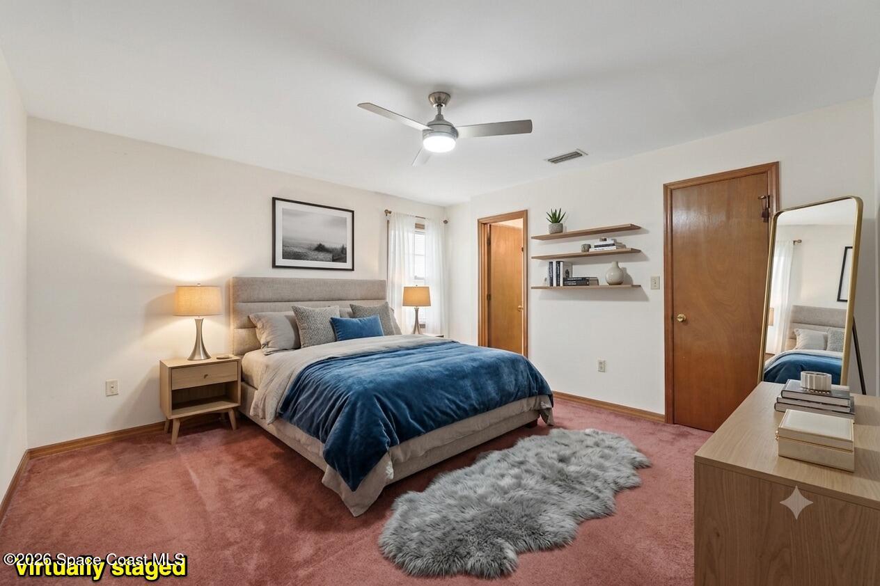 7256 Bright Avenue Cocoa, FL 32927 - Photo 11 of 29 Virtually staged primary bed