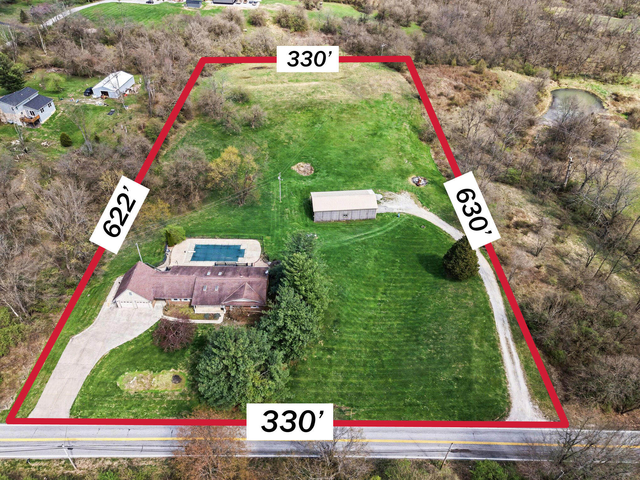 4294 Idlewild Road Burlington, KY 41005 - Photo 12 of 42 4294 Idlewild Rd drone w dimensions Fina