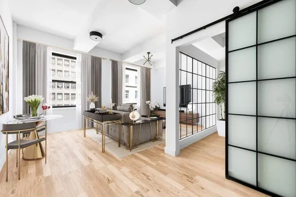 a living room with furniture