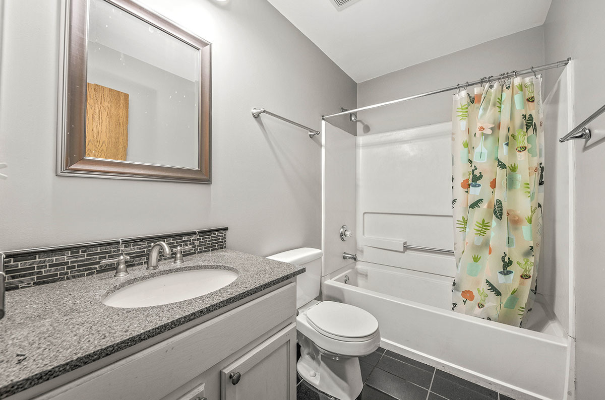 824 County Line Road Aurora, IL 60502 - Photo 15 of 18 a bathroom with a sink toilet a mirror and shower