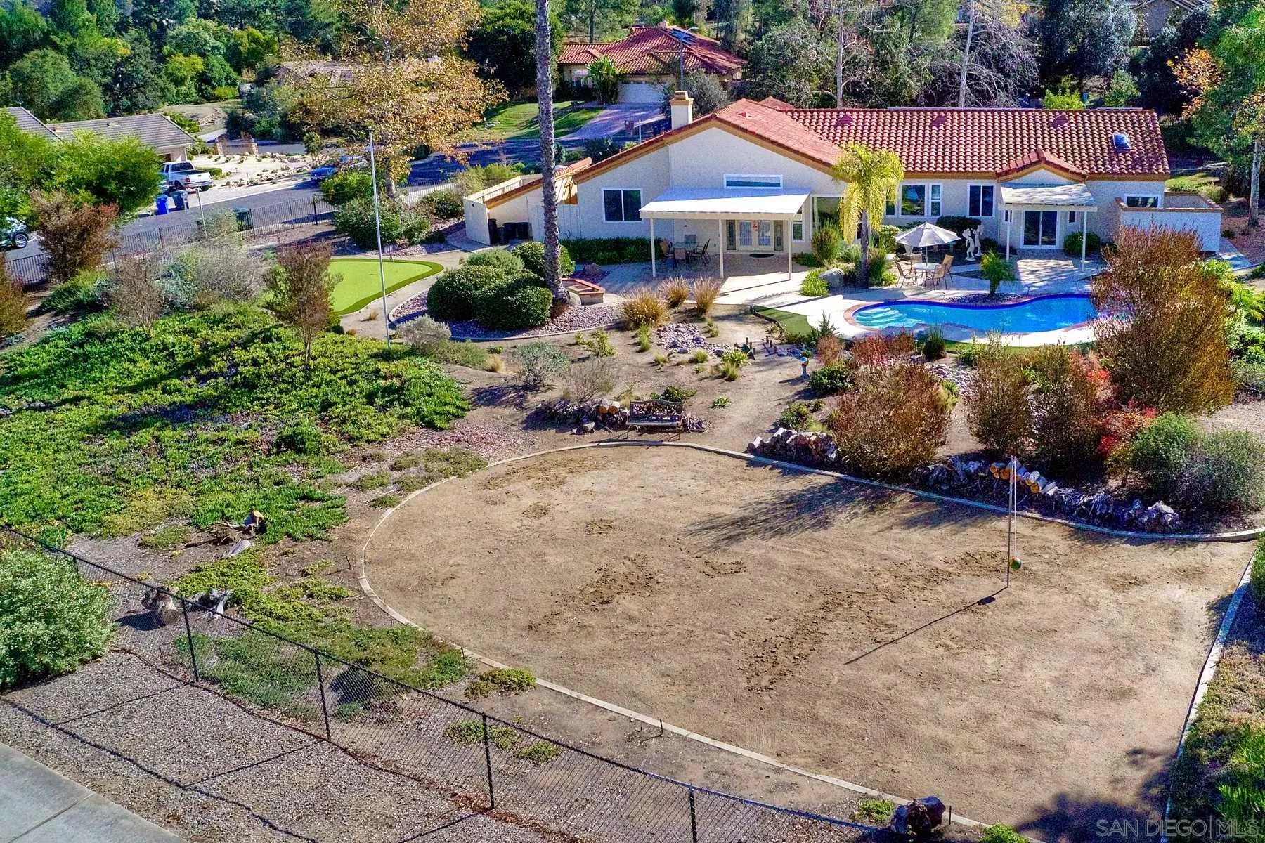 13892 Oakstand Road Poway, CA 92064 - Photo 24 of 27 an aerial view of a house with yard swimming pool and outdoor seating