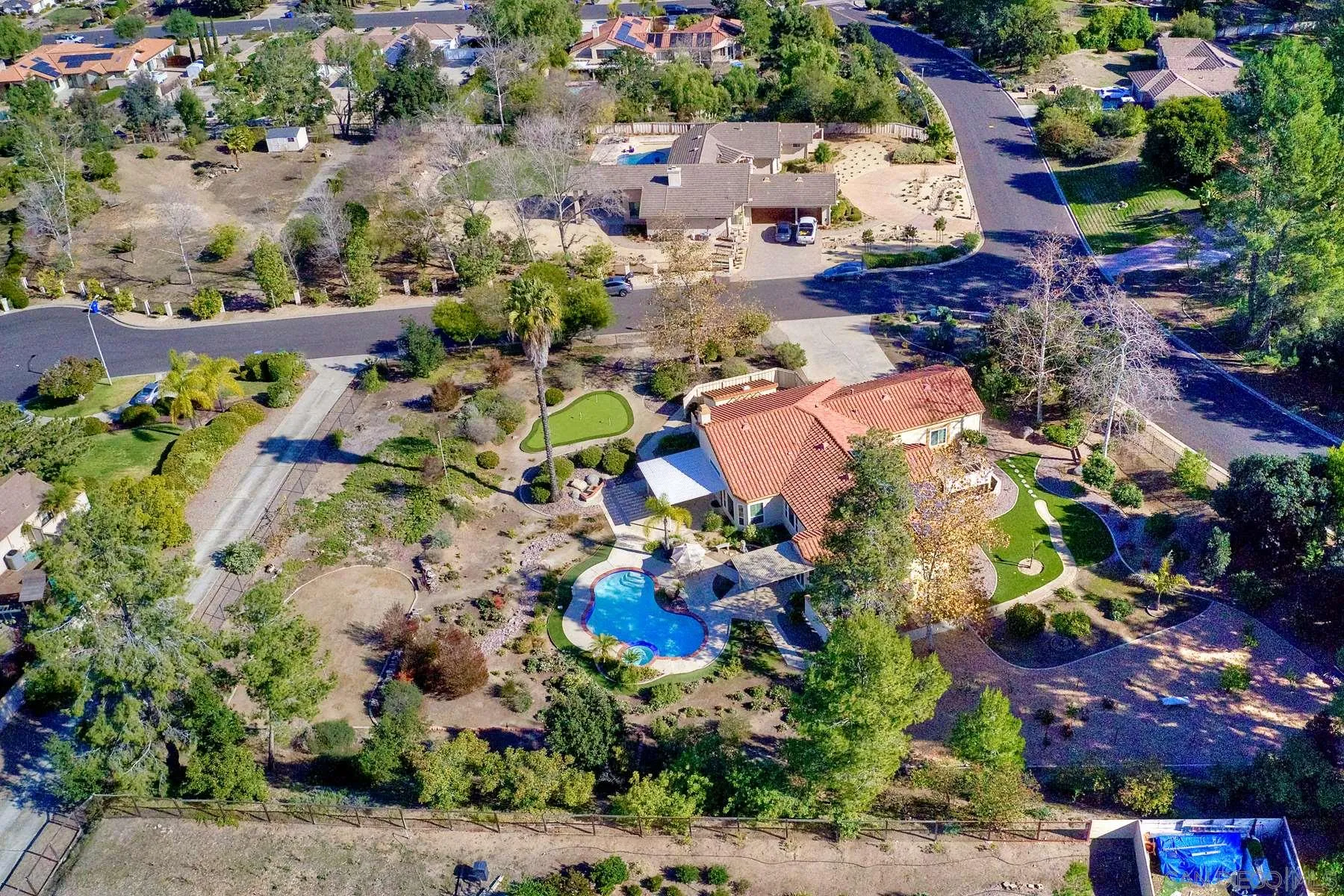 13892 Oakstand Road Poway, CA 92064 - Photo 25 of 27 an aerial view of residential house with outdoor space and covered with wooden building