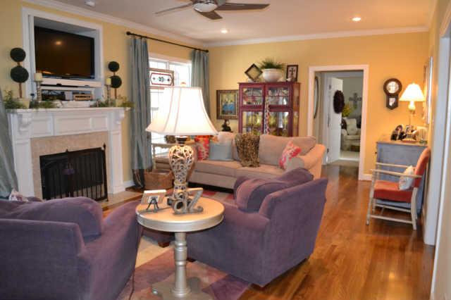 this is the spacious living area with cozy fireplace.