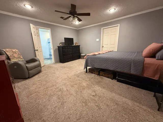 a bedroom with furniture and window