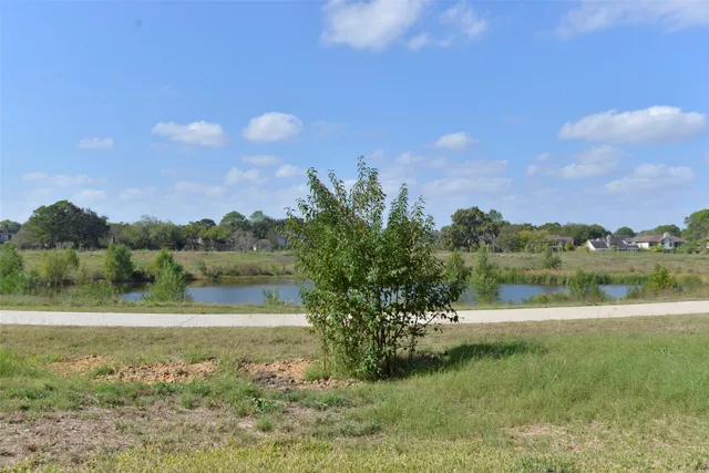 a view of lake with green space