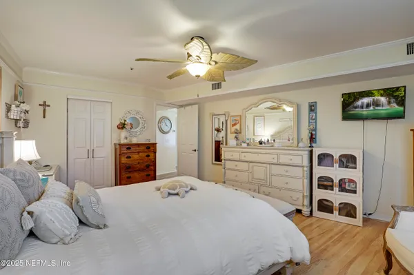 a view of a lake with a big yard