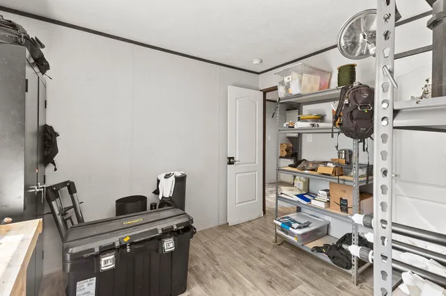 a room with storage and utility