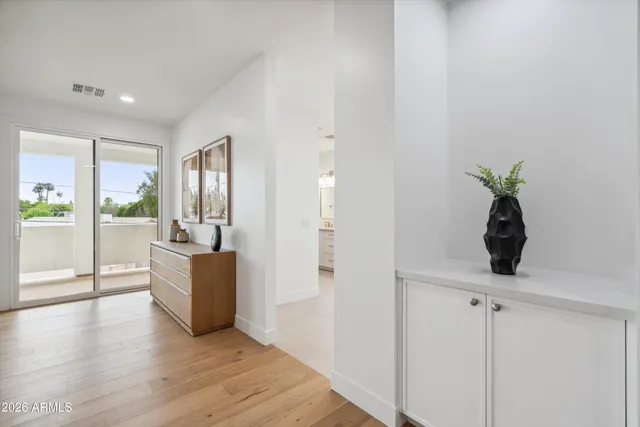 a view of livingroom with furniture and wooden floor