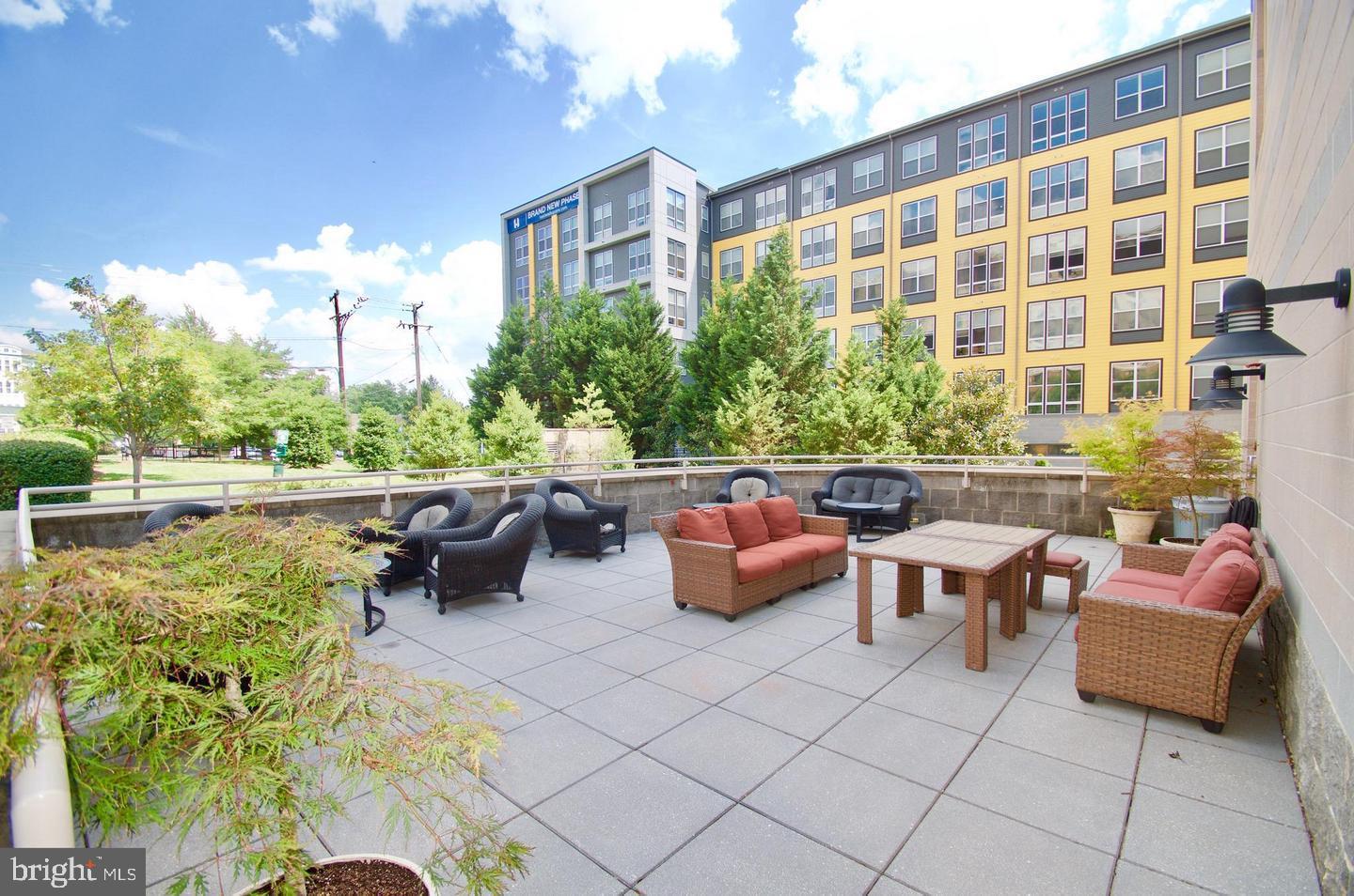 2726 Gallows Road, Unit 917 Vienna, VA 22180 - Photo 19 of 25 a living room with patio furniture and a potted plant