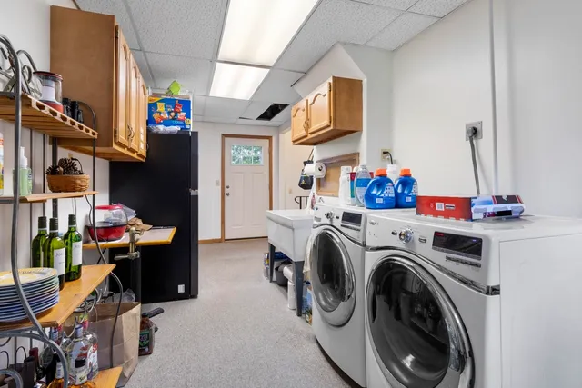 a view of a room with racks