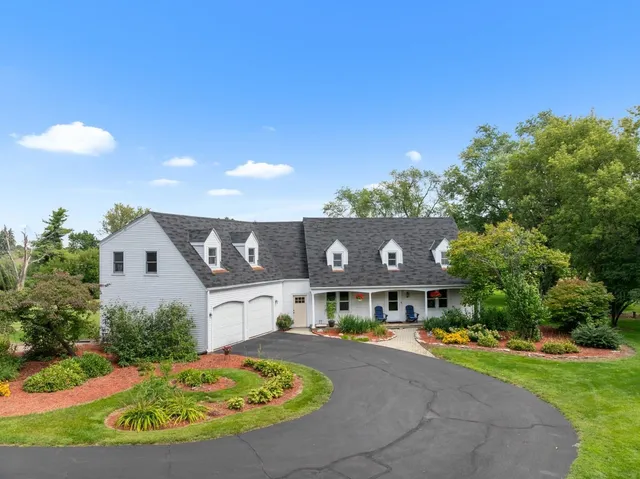a view of a lake with a city
