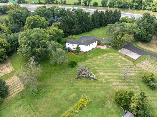 a view of a garden from a balcony