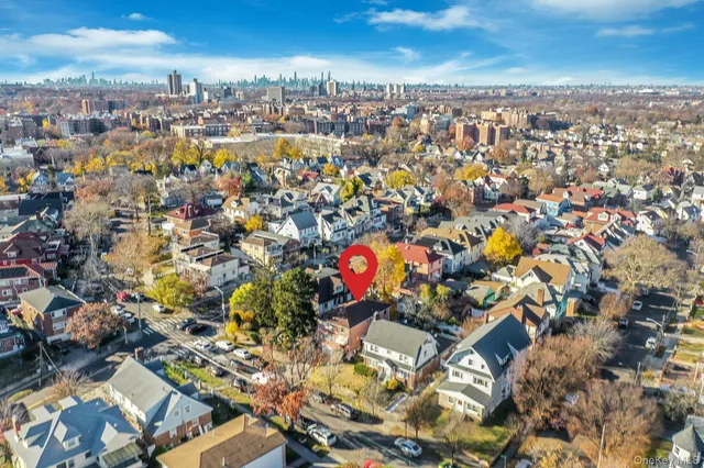 an aerial view of multiple house