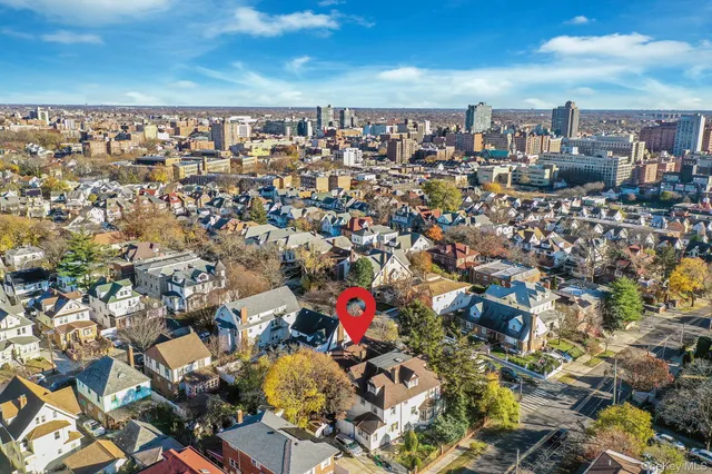 an aerial view of a city