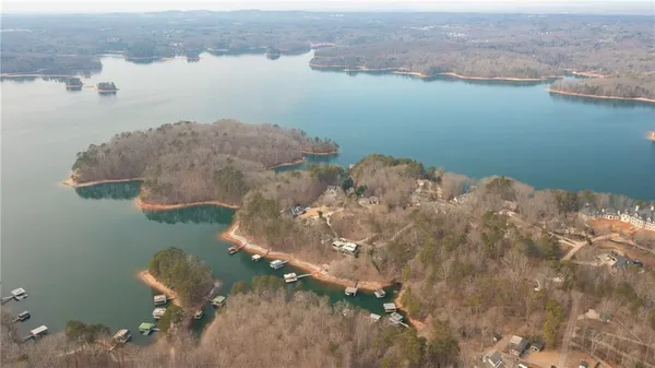 a view of lake and mountain