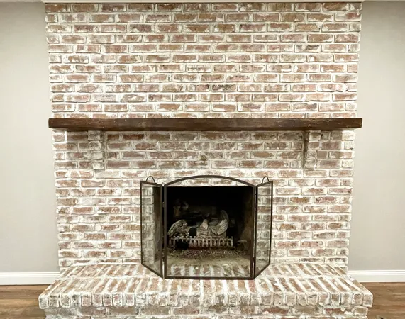 a closeup of a fireplace
