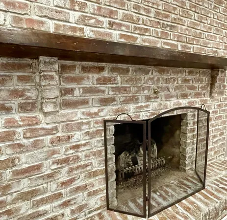 a close view of a fireplace