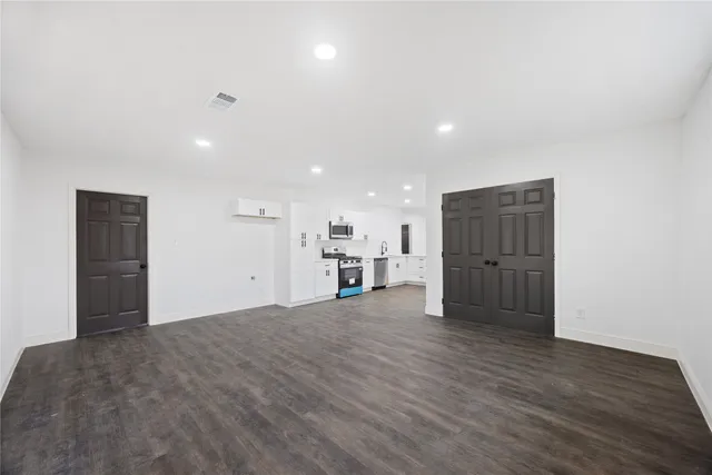 a view of small space with racks on the wall