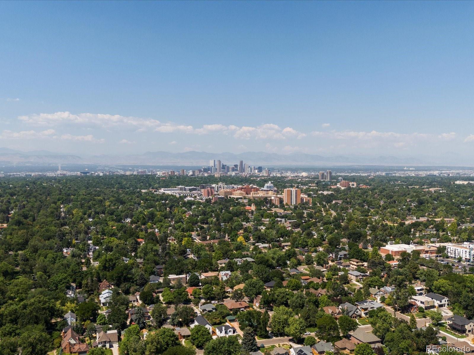 718 North Locust Street Denver, CO 80220 - Photo 44 of 46 an aerial view of residential houses with outdoor space and trees