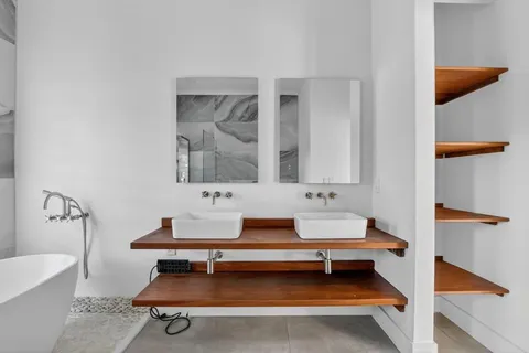 front view of a house with a patio