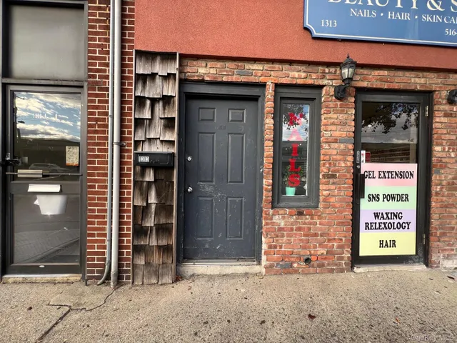 a view of a brick building with a window