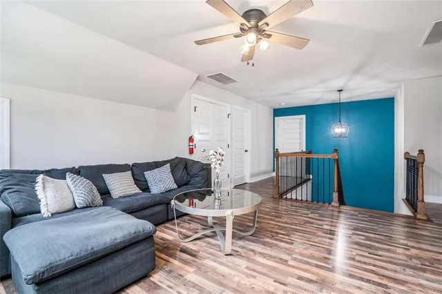 a living room with furniture