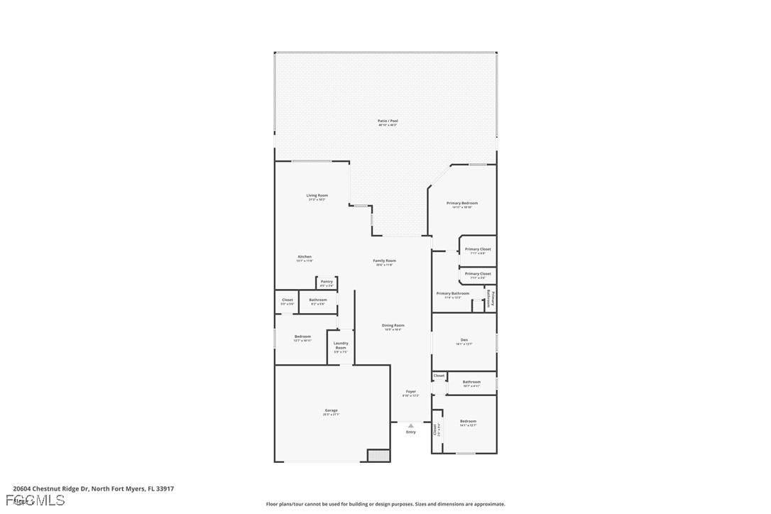 20604 Chestnut Ridge Drive North Fort Myers, FL 33917 - Photo 40 of 49 a picture of a floor plan