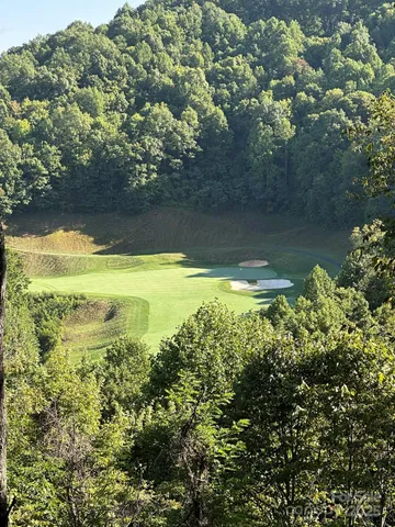a view of a lake with a yard