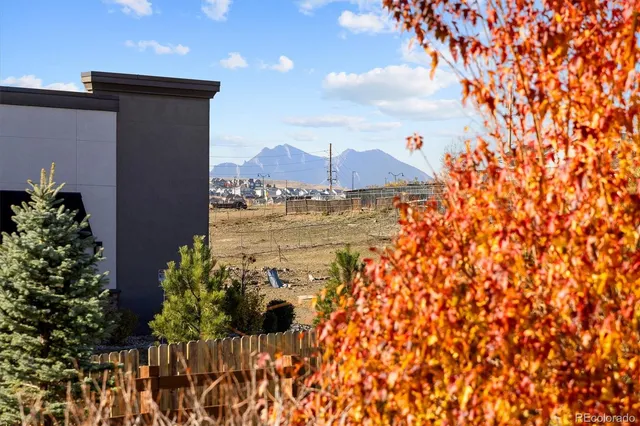 a view of a house with a yard and garden
