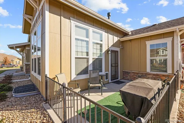 a view of an outdoor space with seating area