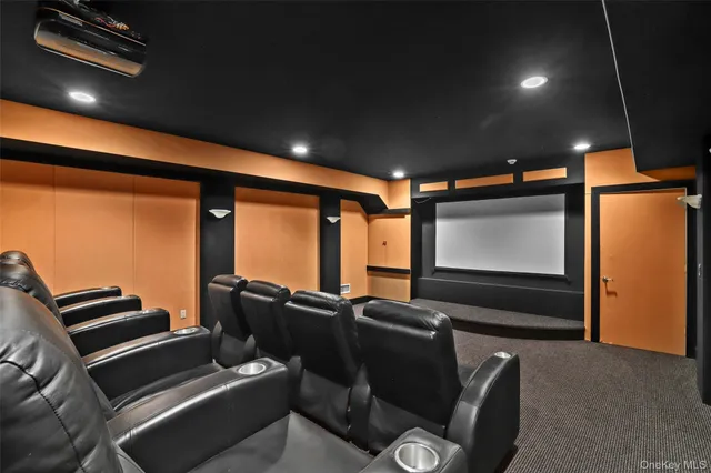 a projector room with furniture