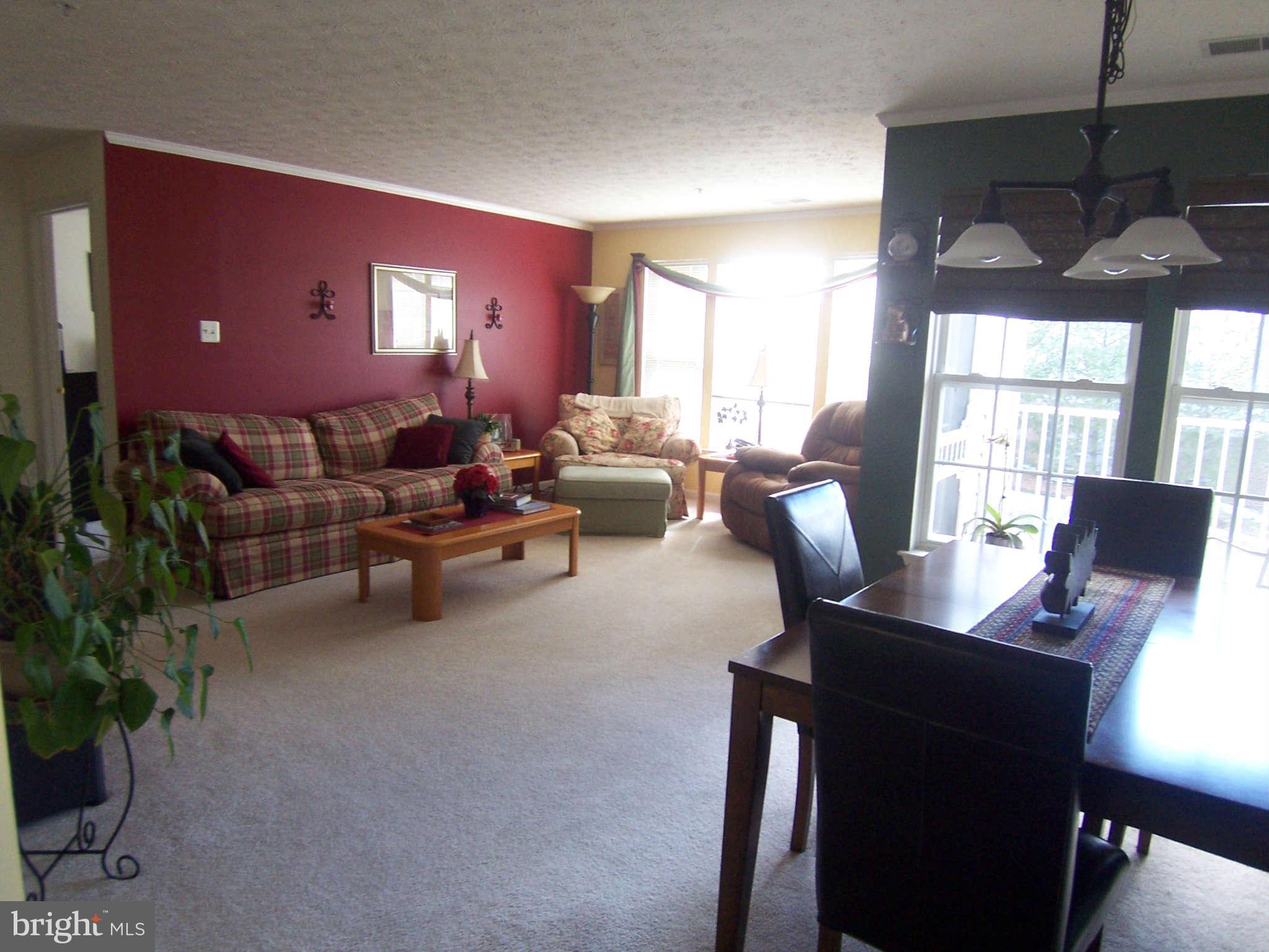 3012 Hunting Ridge Drive, Unit 3012 Owings Mills, MD 21117 - Photo 2 of 11 Sunny Living Room/Dining Room Combo