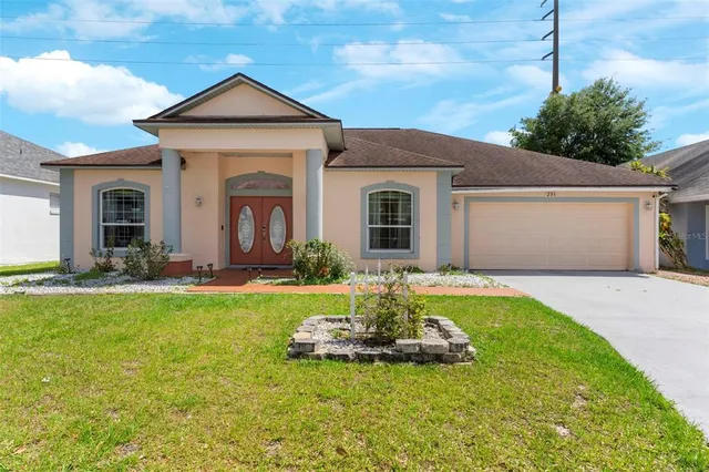 a front view of a house with swimming pool