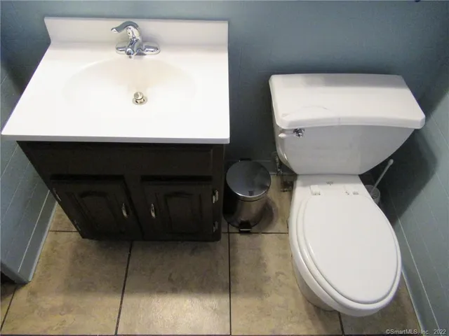 a bathroom with a toilet and a sink