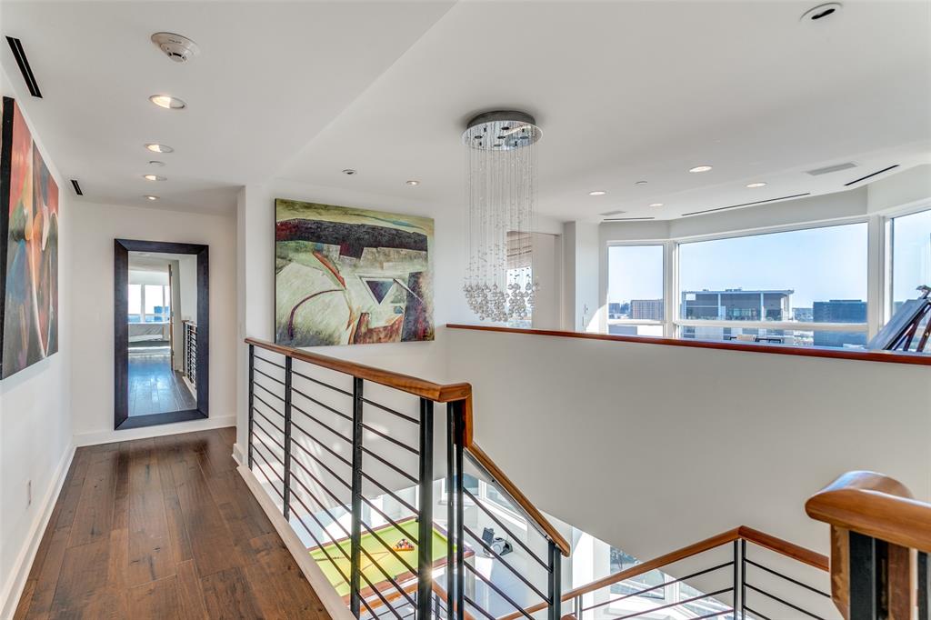 3030 McKinney Avenue, Unit 2301 Dallas, TX 75204 - Photo 15 of 34 a view of a hallway with furniture and wooden floor