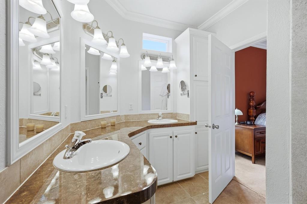 1 Meadow Circle Ellenton, FL 34222 - Photo 22 of 43 a bathroom with a granite countertop sink mirror and bathtub