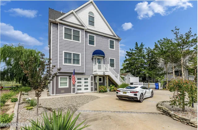 a car parked in front of a house