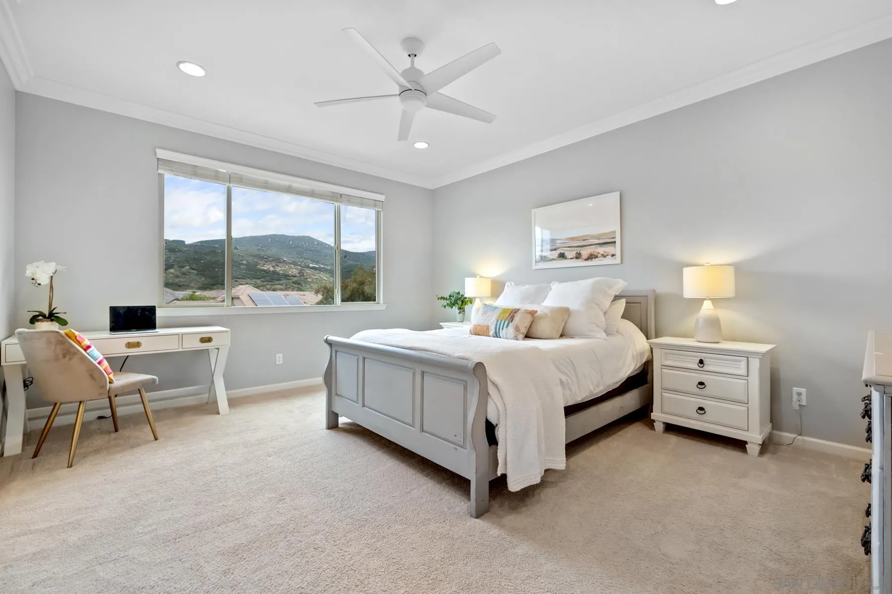 17519 Ralphs Ranch Road San Diego, CA 92127 - Photo 19 of 32 a bed room with furniture and a large window