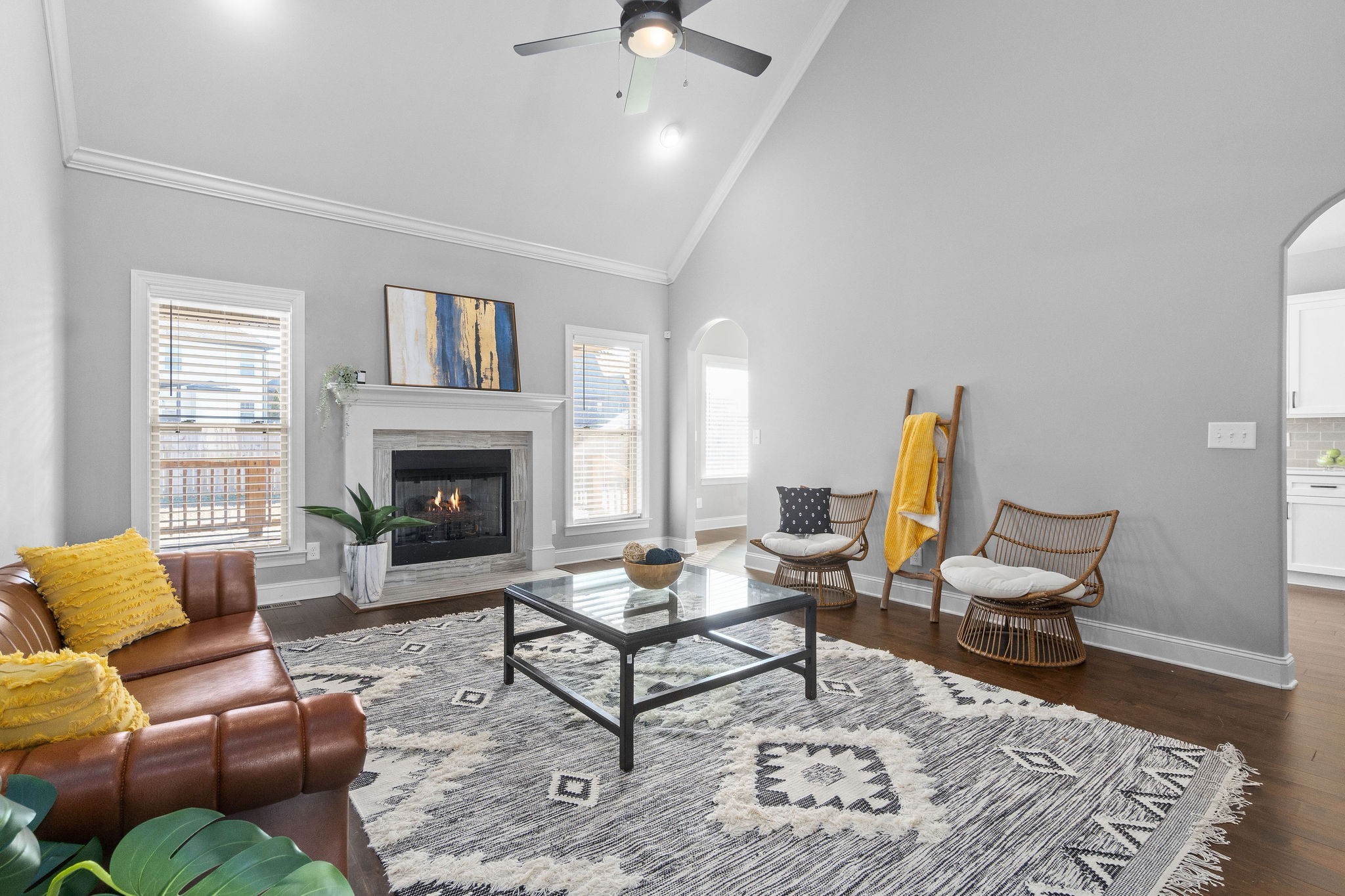 520 Larkspur Drive Clarksville, TN 37043 - Photo 6 of 34 a living room with furniture and a fireplace