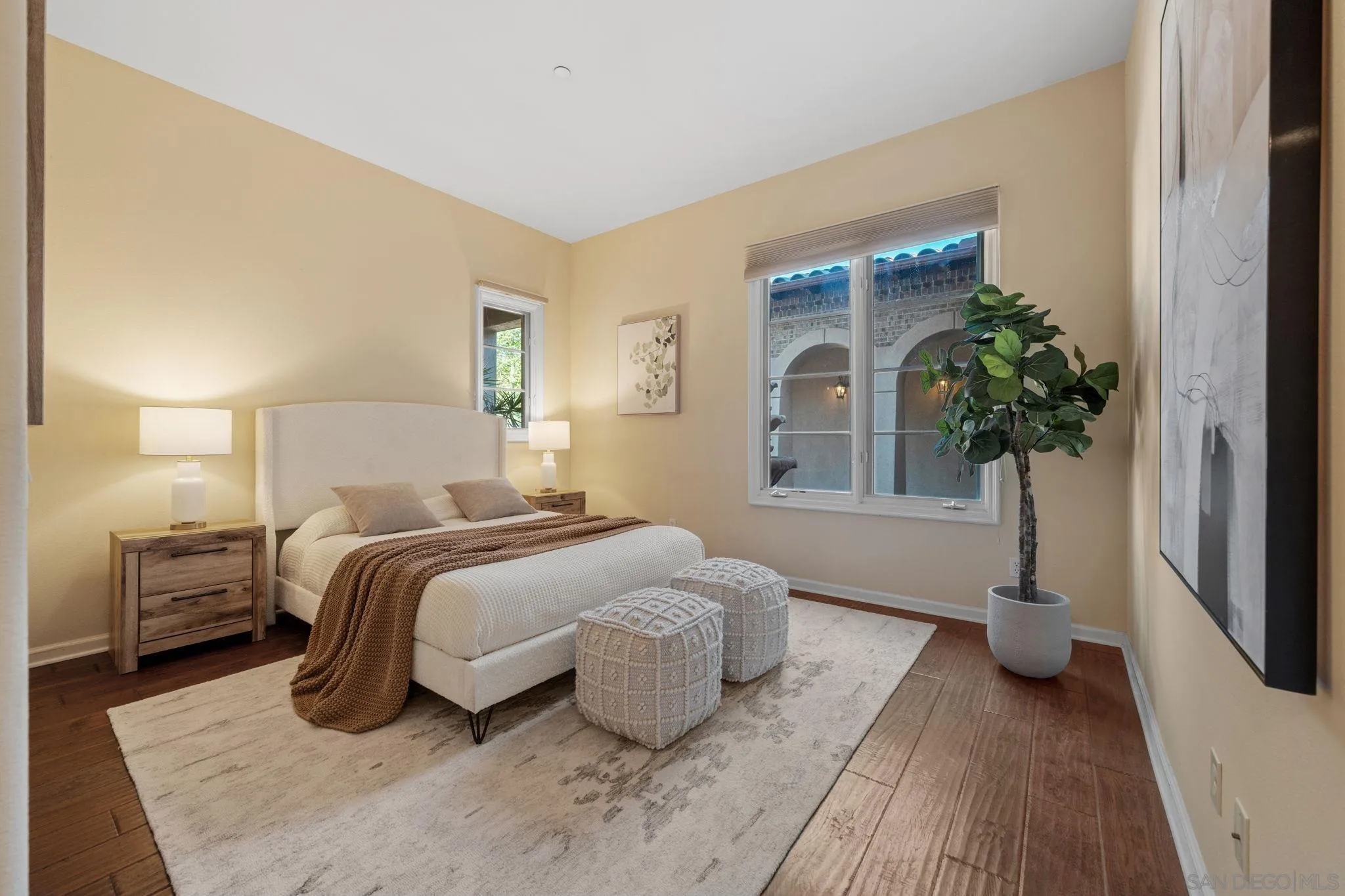 17813 La Amapola Rancho Santa Fe, CA 92067 - Photo 19 of 30 a bedroom with a bed and wooden floor