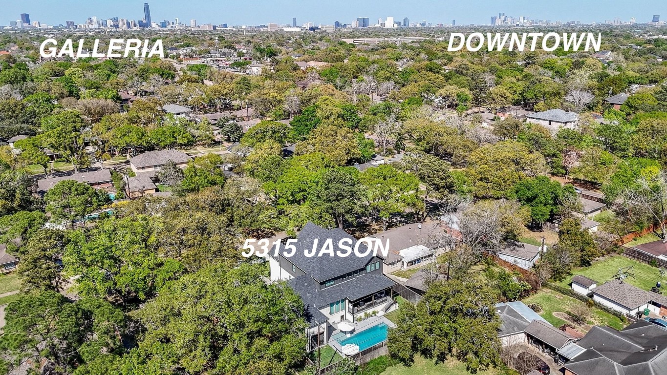 5315 Jason Street Houston, TX 77096 - Photo 36 of 39 an aerial view of a house with a garden