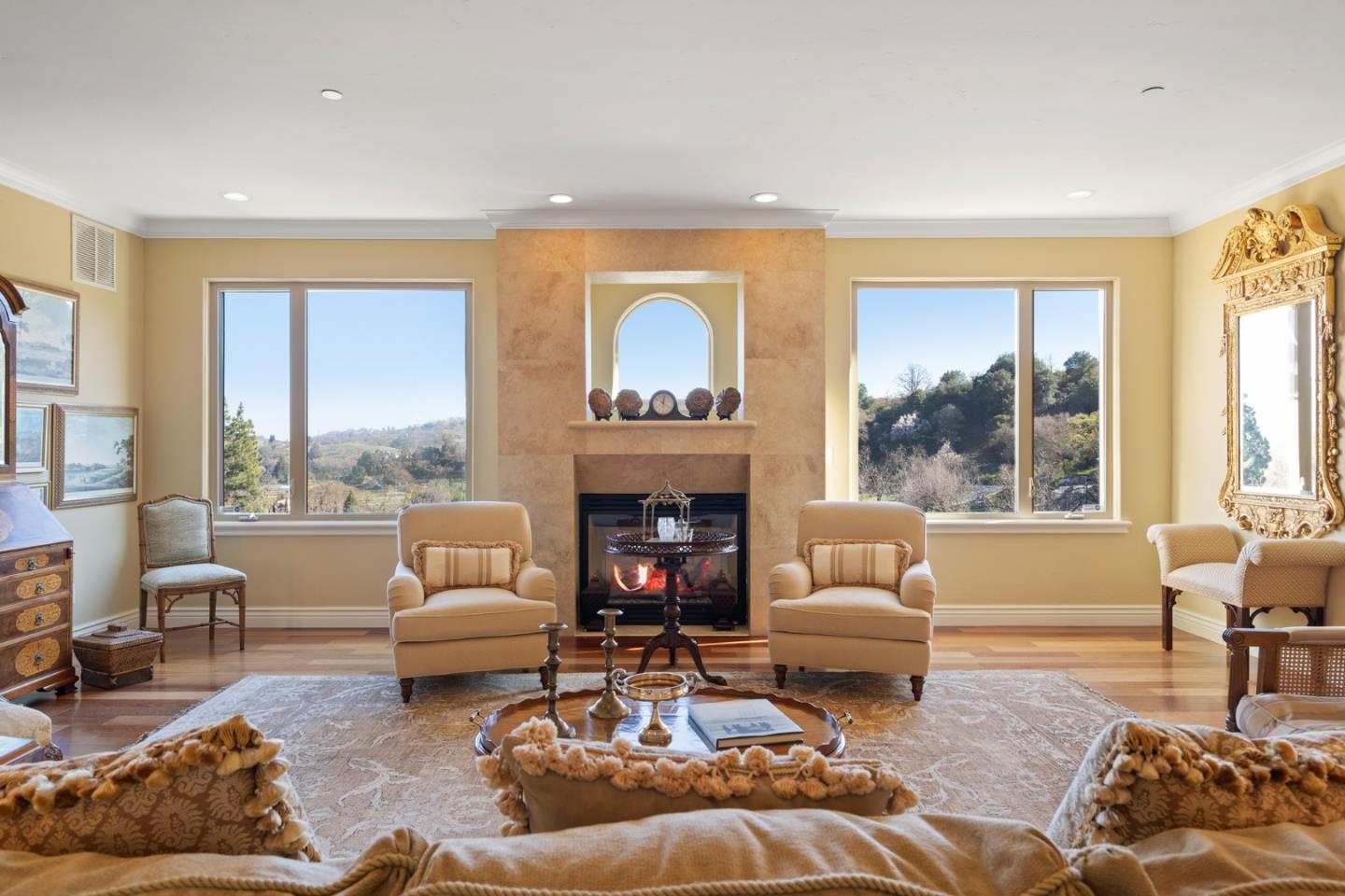 15525 Vía Eduardo Morgan Hill, CA 95037 - Photo 4 of 25 a living room with furniture and a fireplace