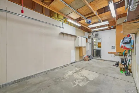 a view of a garage with rack