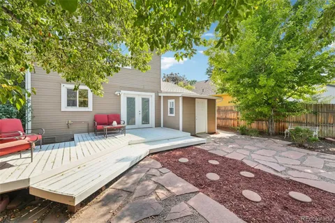 a view of a house with a patio