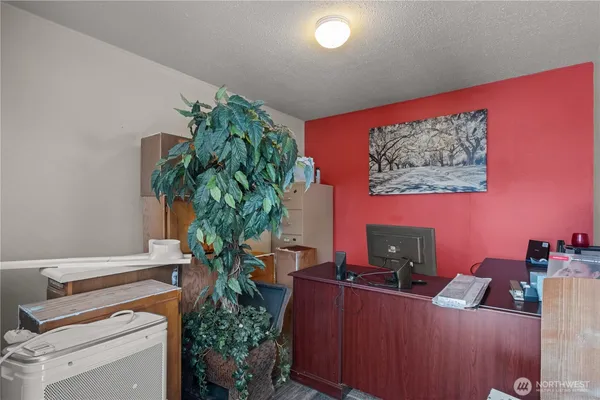 a view of cabinets and washer