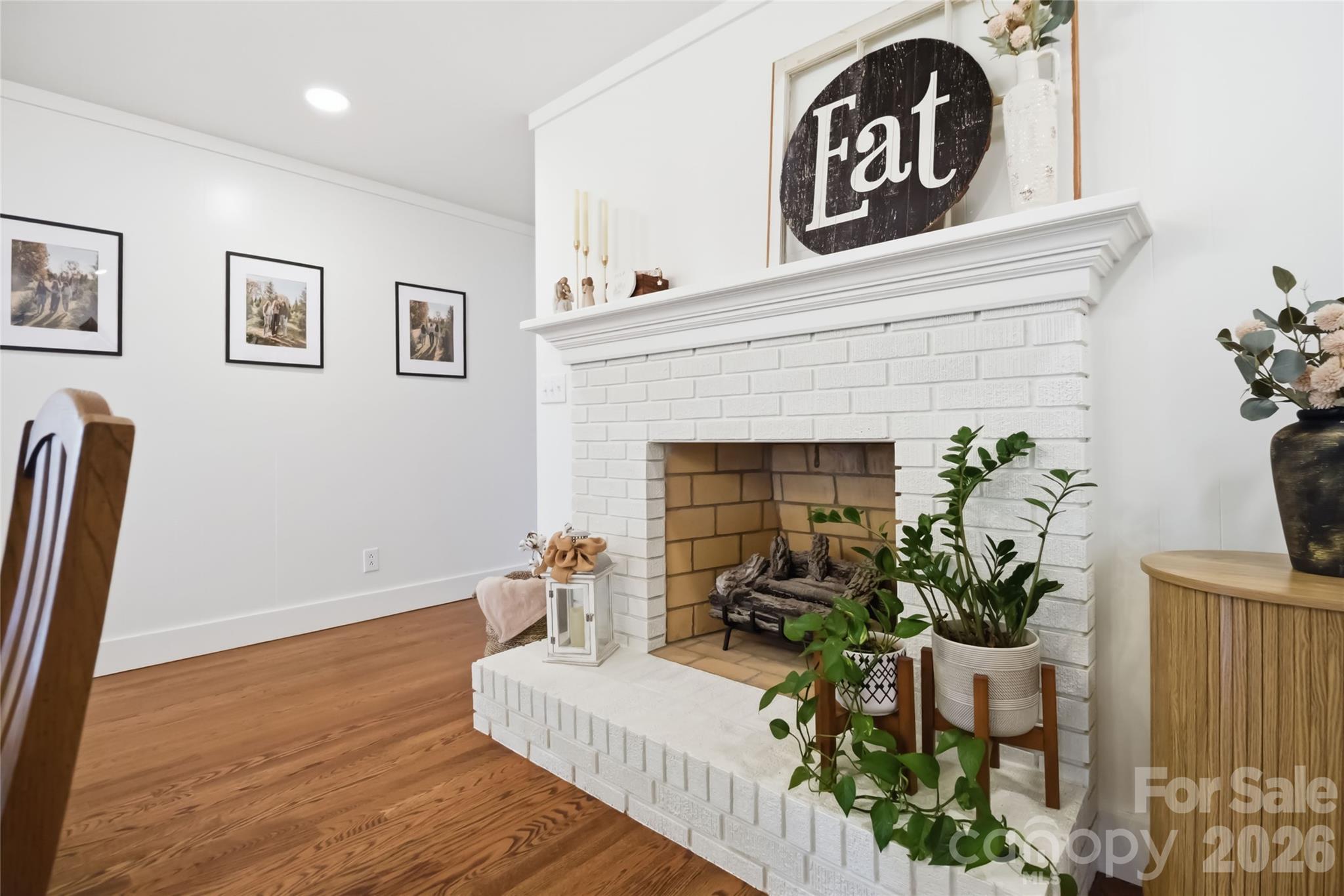 28461 Canton Road Albemarle, NC 28001 - Photo 14 of 30 a living room with furniture a potted plant and a fireplace